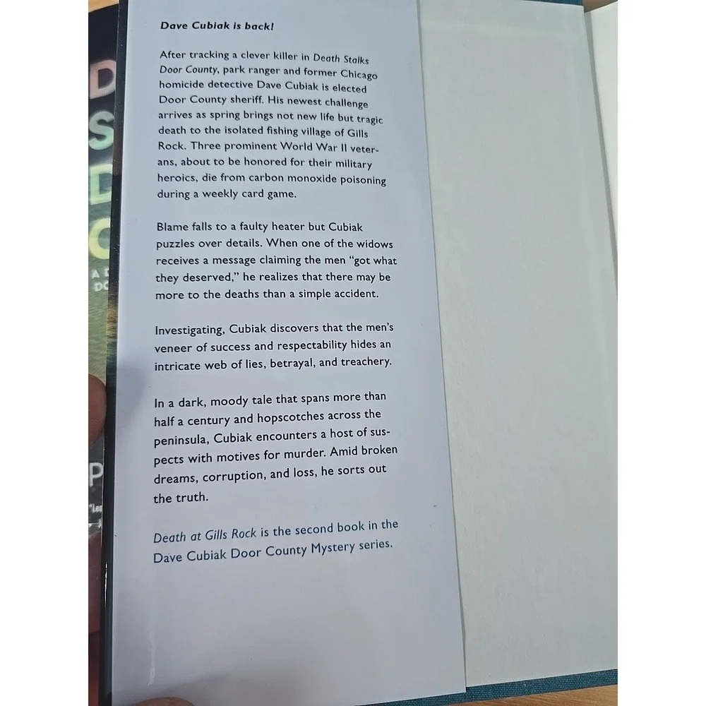 Dave Cubiak Door County Mystery series by Patricia Skalka Door County Gills Rock